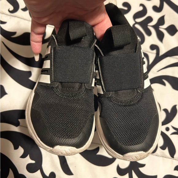 adidas Other - Adidas black w/ white stripes toddler slip on shoe- size 12k